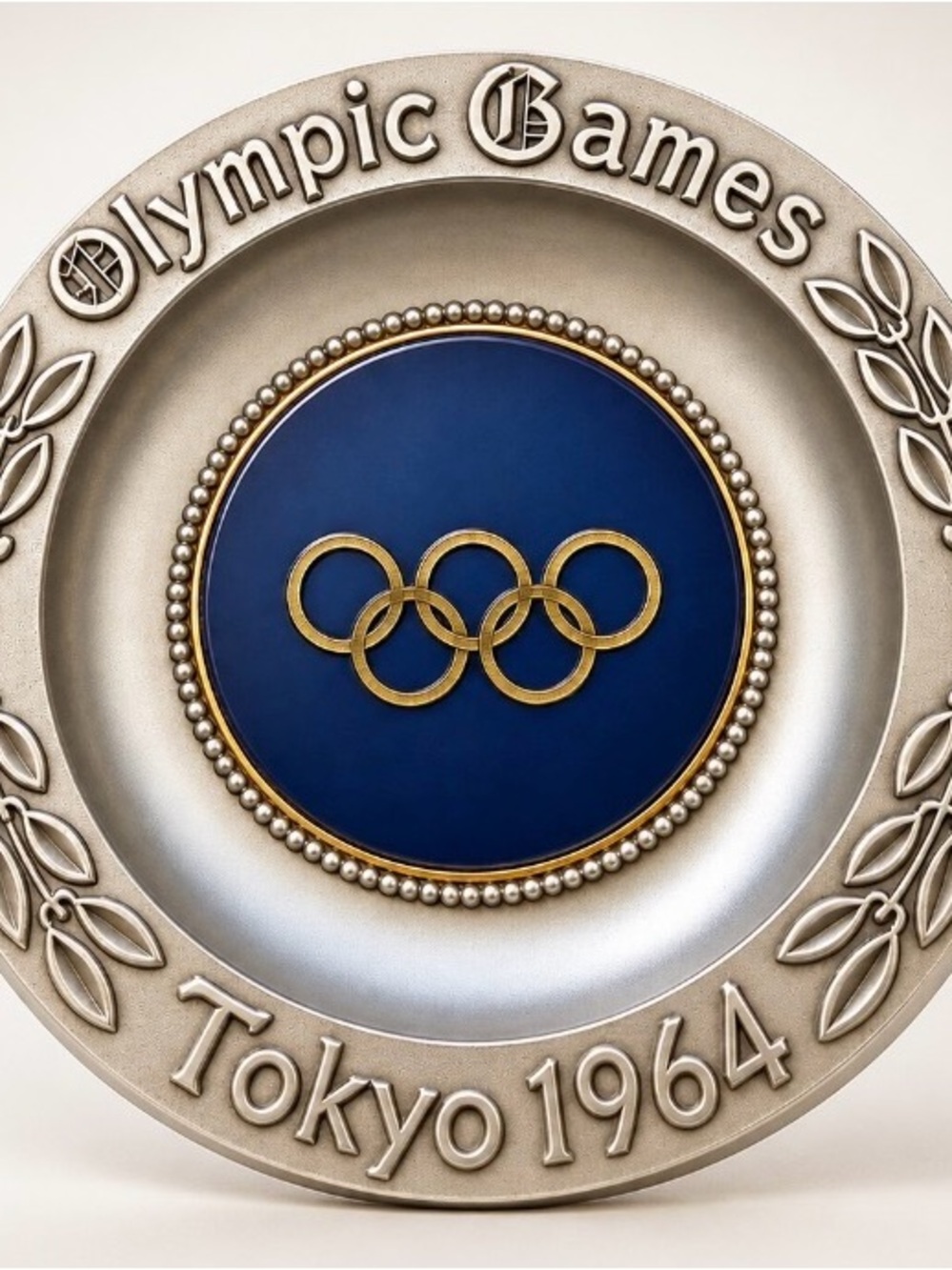 Ashtray 1964 TOKYO Olympic Vtg metal mini 3.5" Olympic Rings